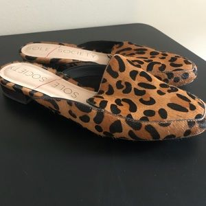 Sole Society Cheetah Mule Loafers